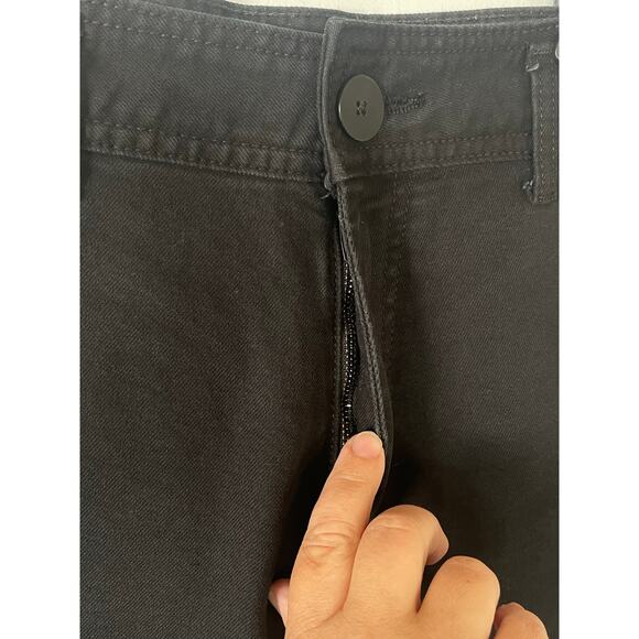 Zara Straight Wide Legs Jeans Baggy Solid Black Size 4 - Picture 5 of 8